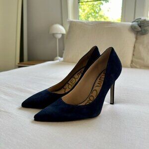 Sam Edelman Hazel Pointed Toe Pump - Suede - Navy